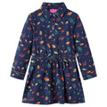 Children's dress with long sleeves, navy blue, size 116