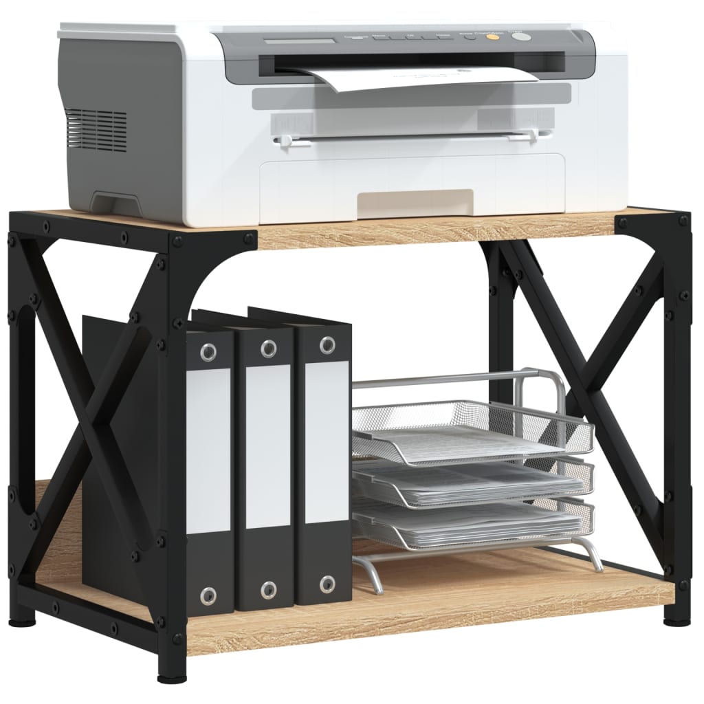 Printer Stand with 2 Shelves, Sonoma Oak, 44x26x31.5 cm