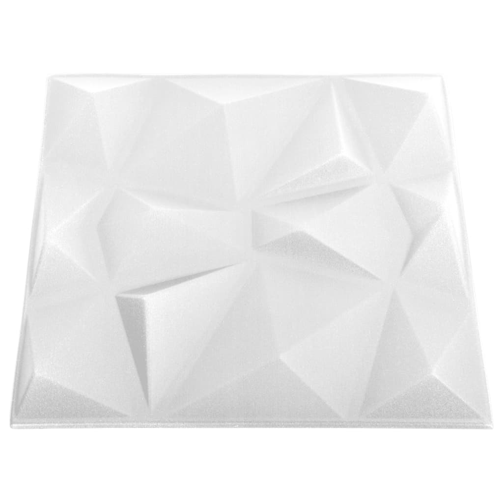 3D wall panels, 24 pieces, diamond white, 6 m²