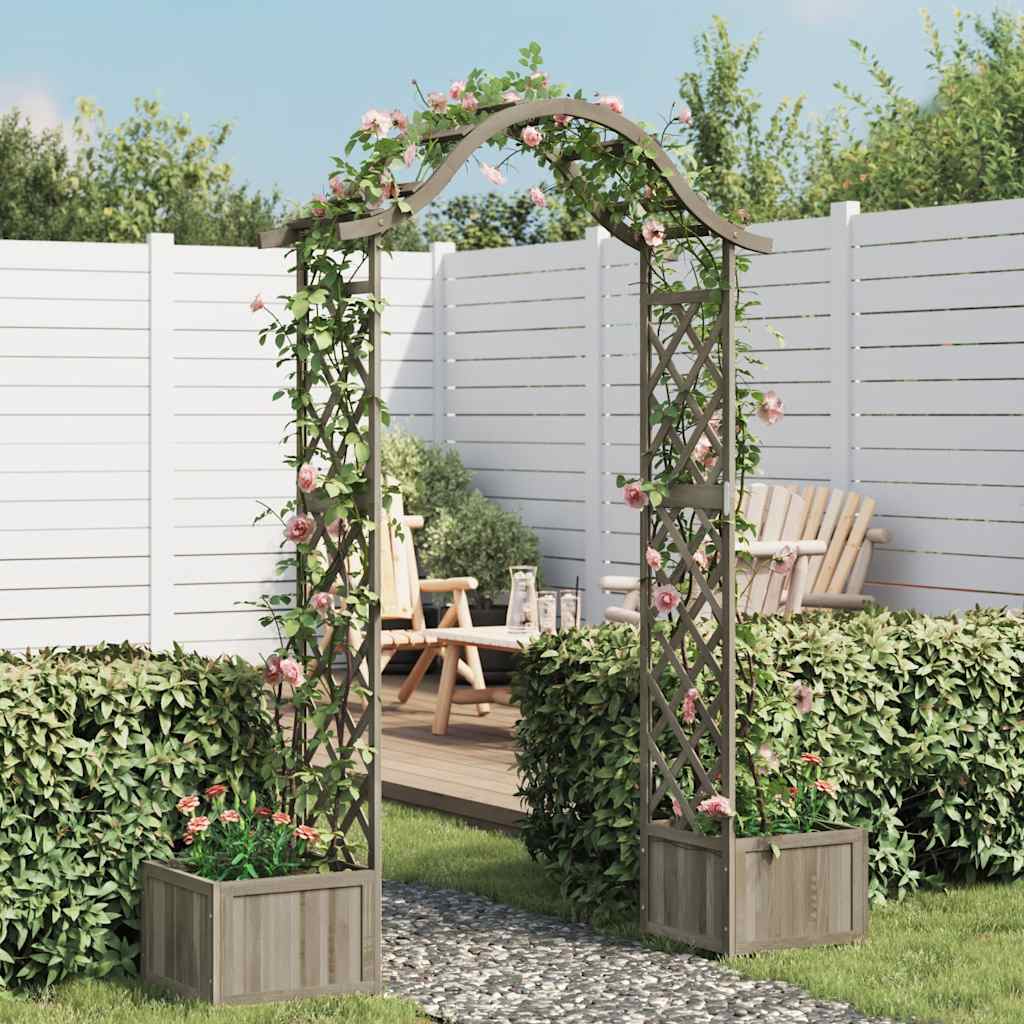 Garden Pergola with Flower Box, Solid Fir Wood,   Garden Pergola