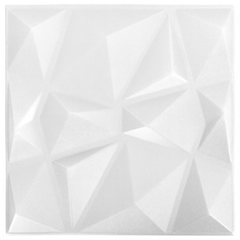 3D wall panels, 24 pieces, diamond white, 6 m²