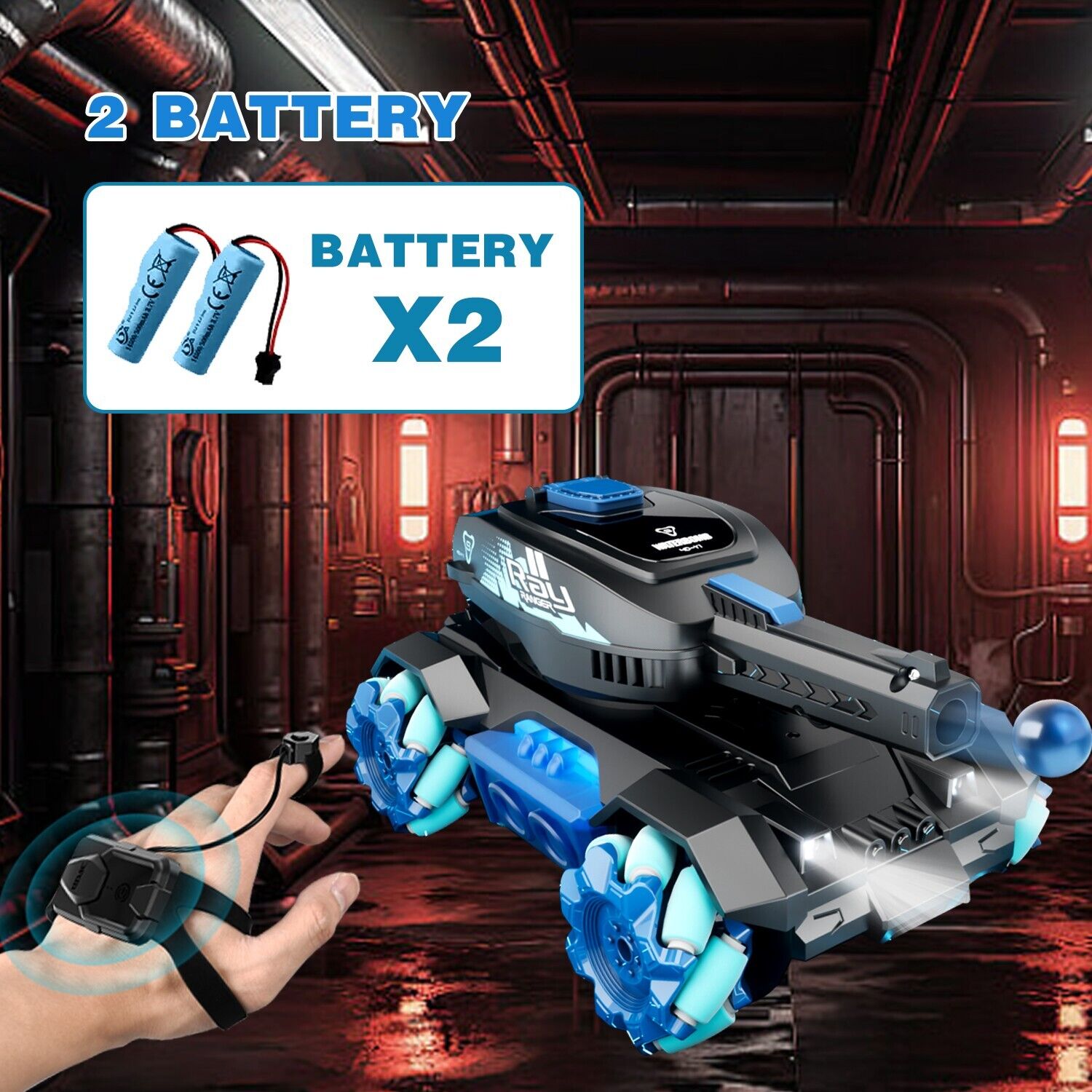 DE  Y1 RC Tank Shooting Gesture Sensing Rc Stunt Car With Light Music