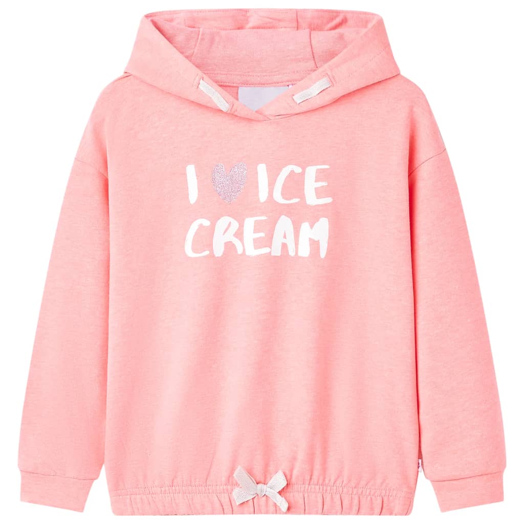 Children's light pink hoodie, size 104; Children's light pink hoodie, size 116; Children's light pink hoodie