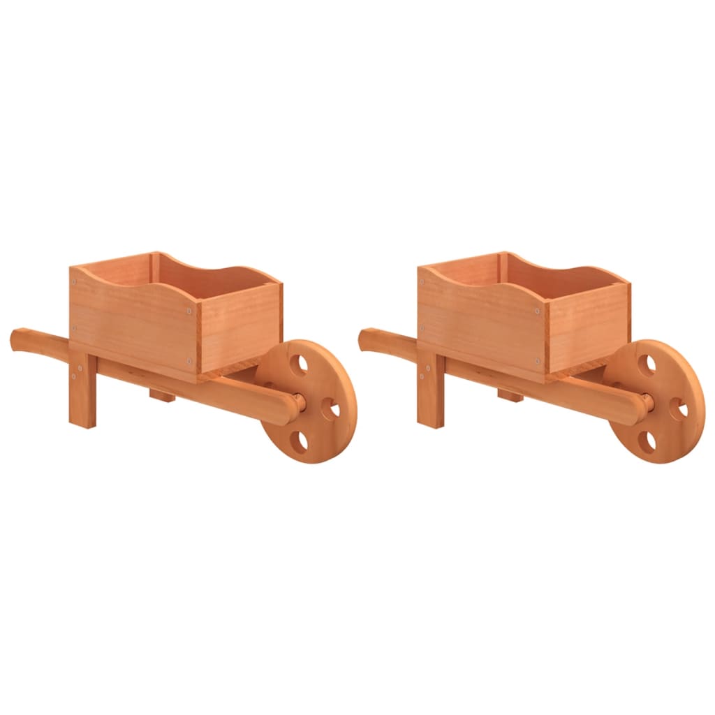 Planters Wheelbarrow Design 2 pcs. 47x15x19 cm Solid Wood