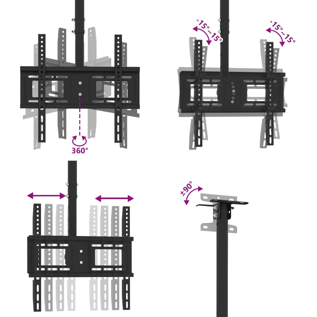 TV ceiling mount for 32-65 inch screens, max VESA 400x400, 30kg