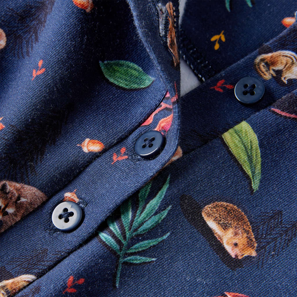 Children's dress with long sleeves, navy blue, size 116