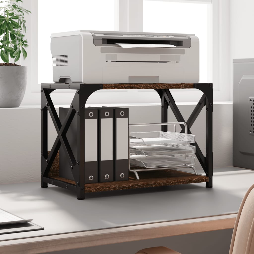 Printer Stand with 2 Shelves, Sonoma Oak, 44x26x31.5 cm