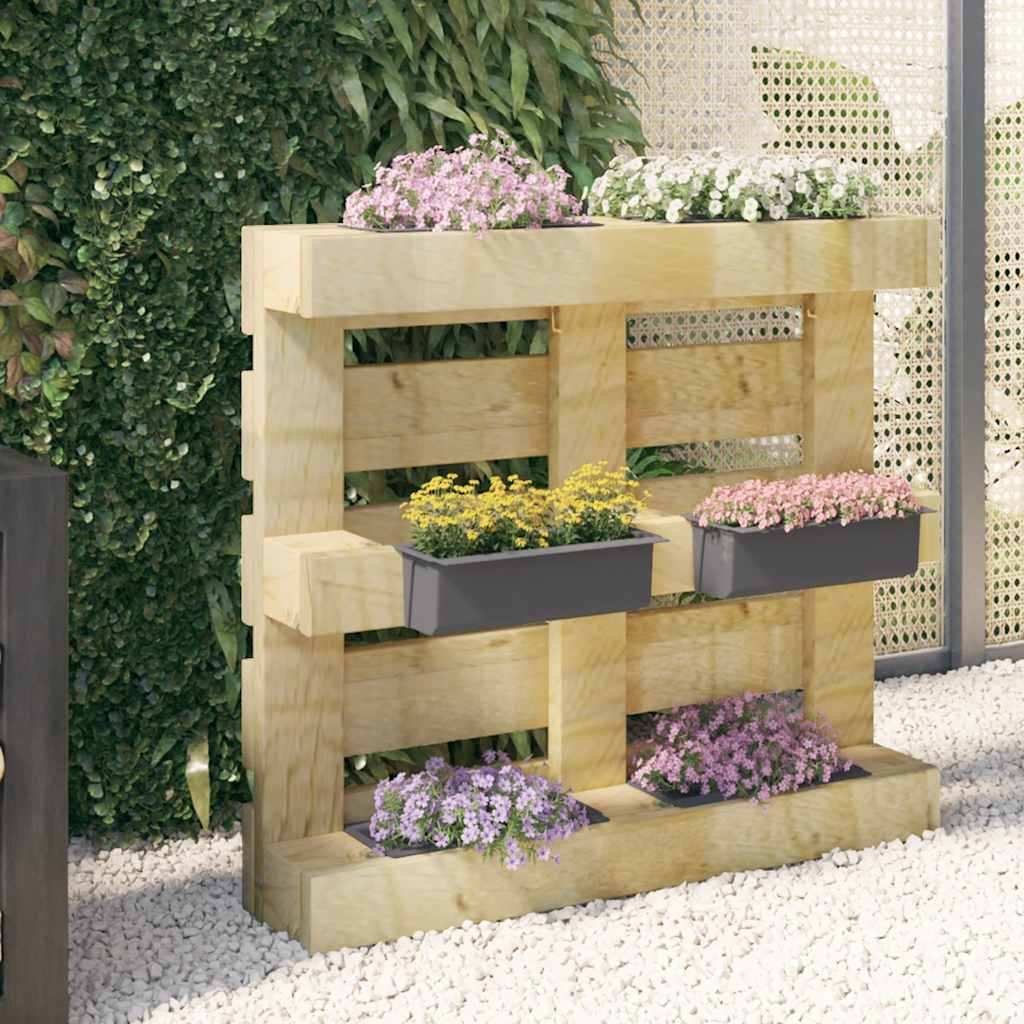 planter box for Euro pallets, 12 pieces, grey, 36x13.5x9.5 cm, PP