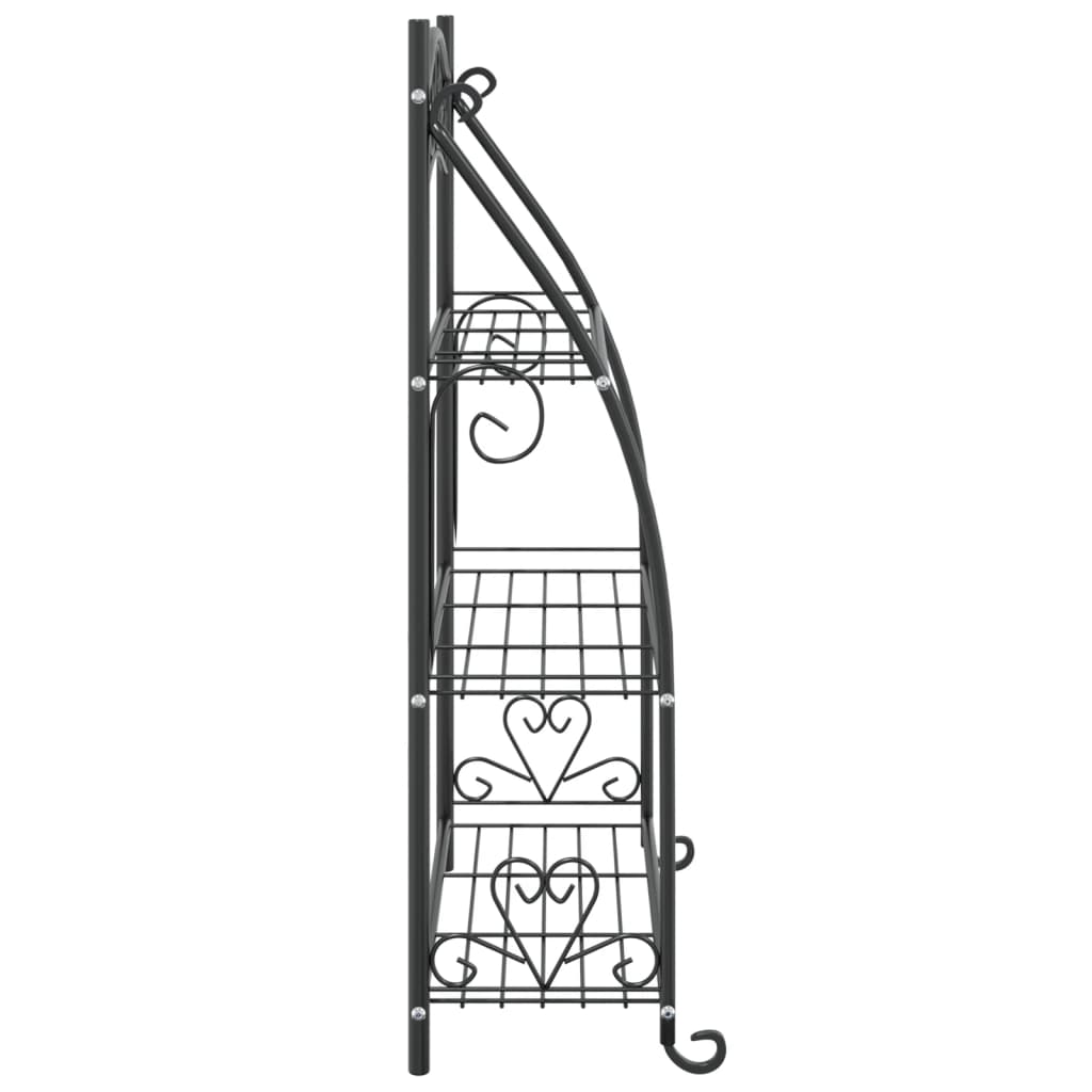 Flower Shelf Black 56x30x96 cm Steel