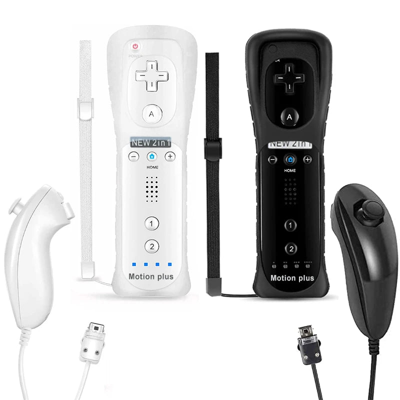 2PCS Controller for Wii Remote Controller Gamepad with Motion Plus For Ninetend Wii/Wii U Wireless Gamepad for Wii Games Console