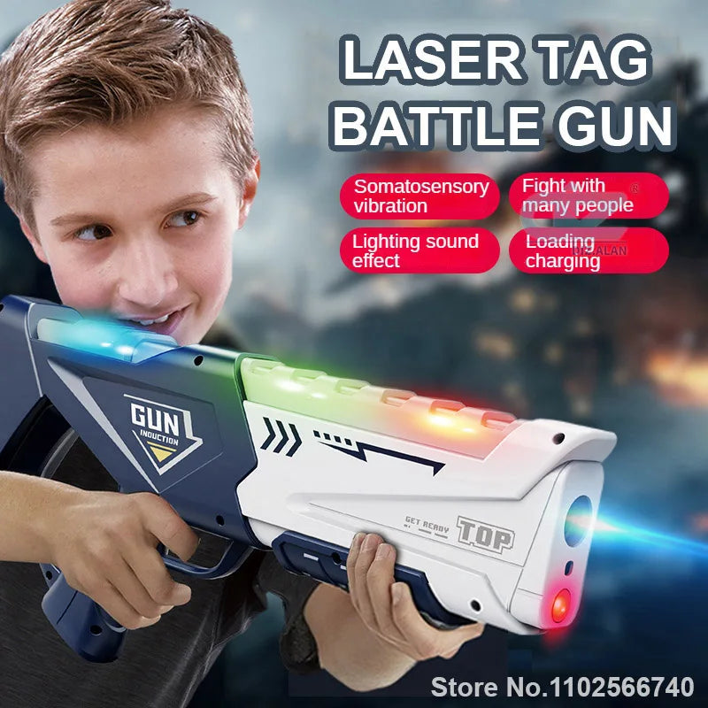 35CM Infrared Tag Toy Gun for Kids Laser Tag Battle Game Set with Vest Children Electric Toys Weapon Pistol Rifle Outdoor Sport