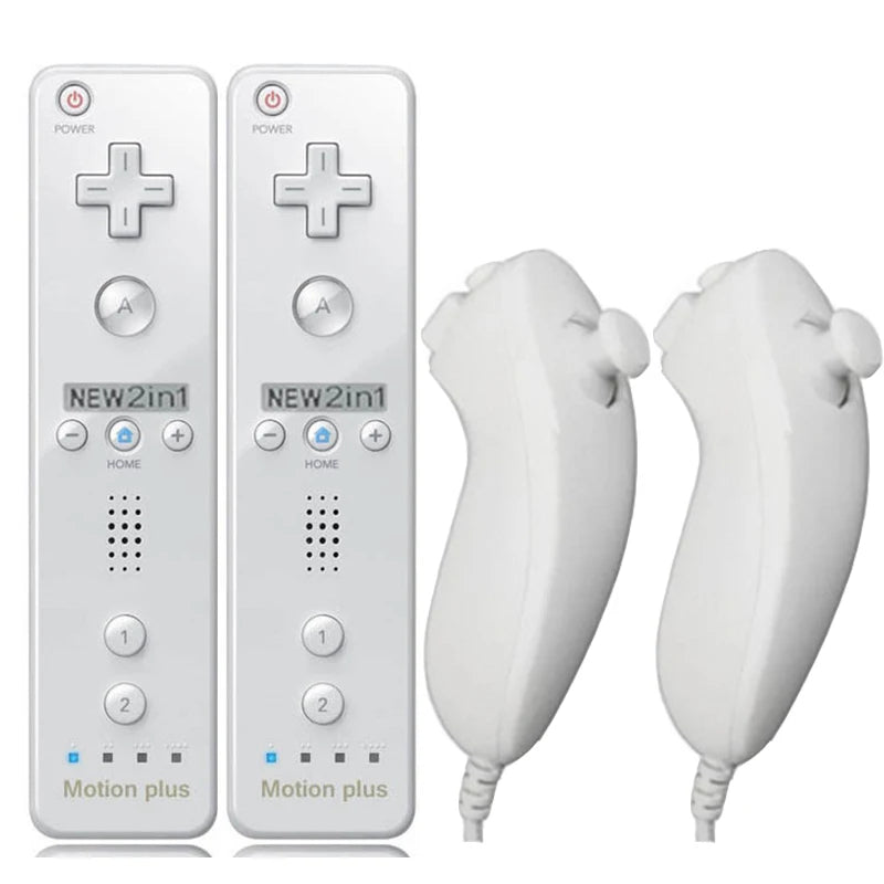 2PCS Controller for Wii Remote Controller Gamepad with Motion Plus For Ninetend Wii/Wii U Wireless Gamepad for Wii Games Console