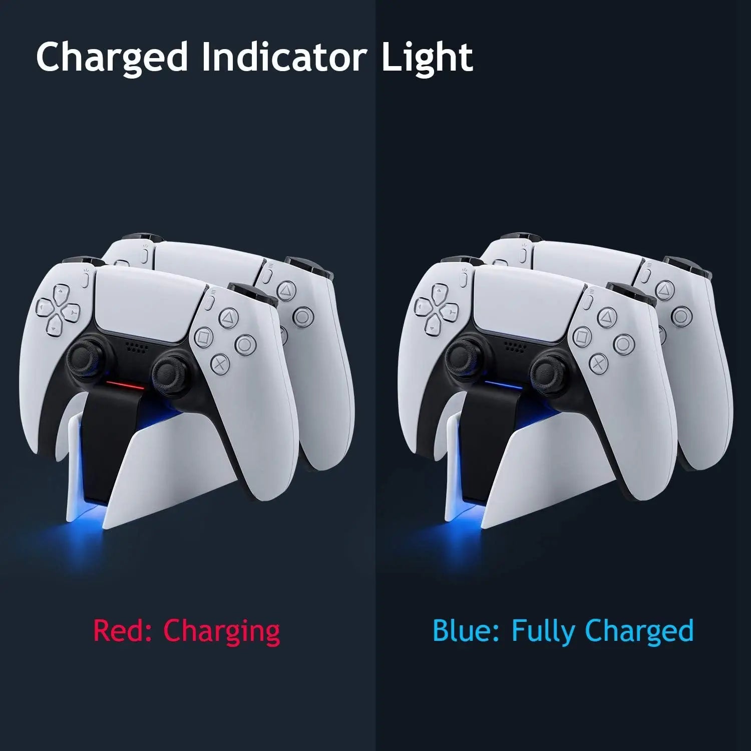 Game Wireless Charging Station for PS5 with Dual Fast Charger Dock and LED Charging Indicators