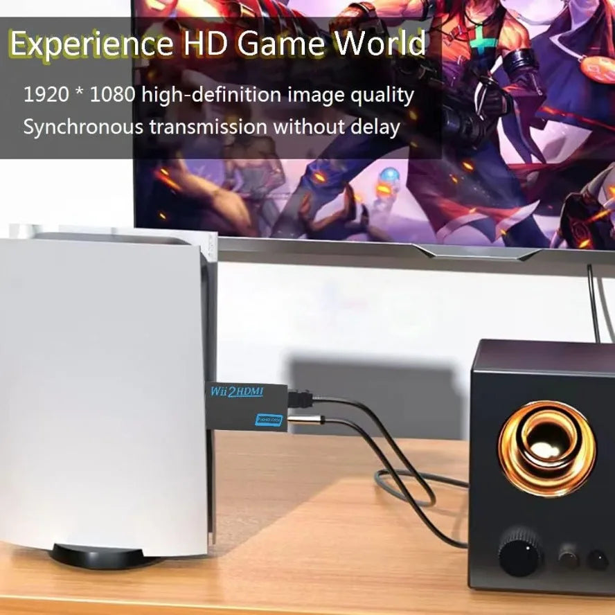 WII To HDMI Adapter  Full HD 1080P WII To HDMI Wii 2 HDTV Converter Wii To HDMI Adapter 3.5mm Audio for HDTV Monitor Display PC