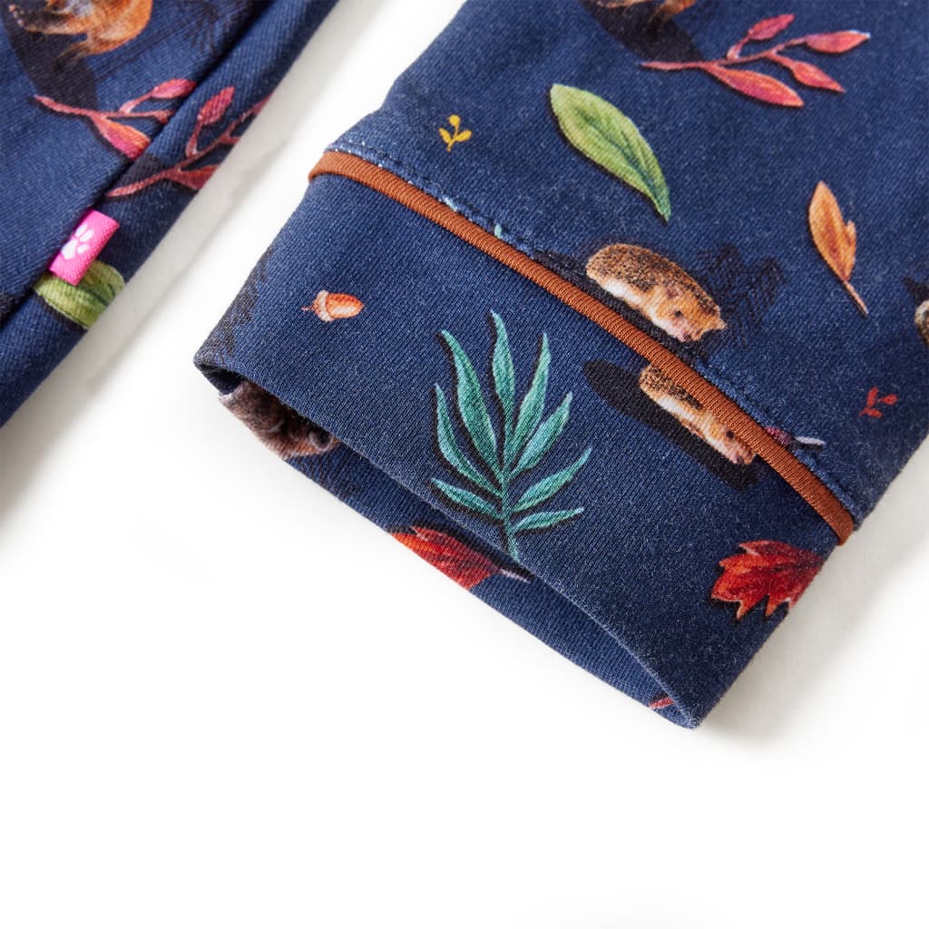 Children's dress with long sleeves, navy blue, size 116