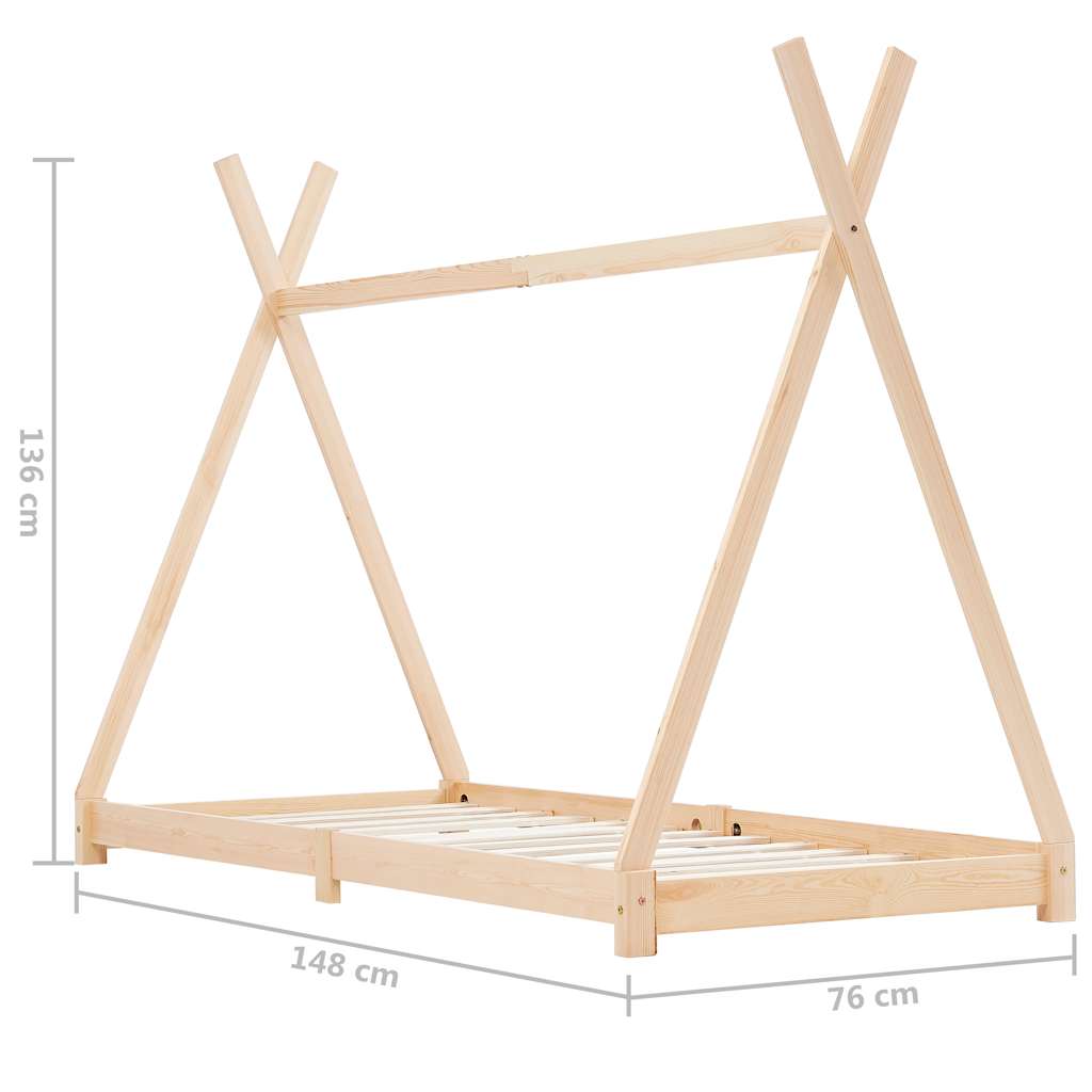 Children's Bed Frame Solid Pine Wood   Children's Bed Frame Solid Pine Wood