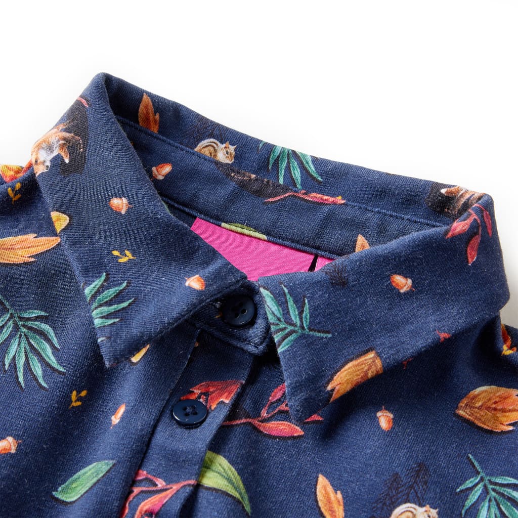 Children's dress with long sleeves, navy blue, size 116