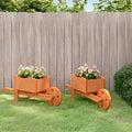 Planters Wheelbarrow Design 2 pcs. 47x15x19 cm Solid Wood