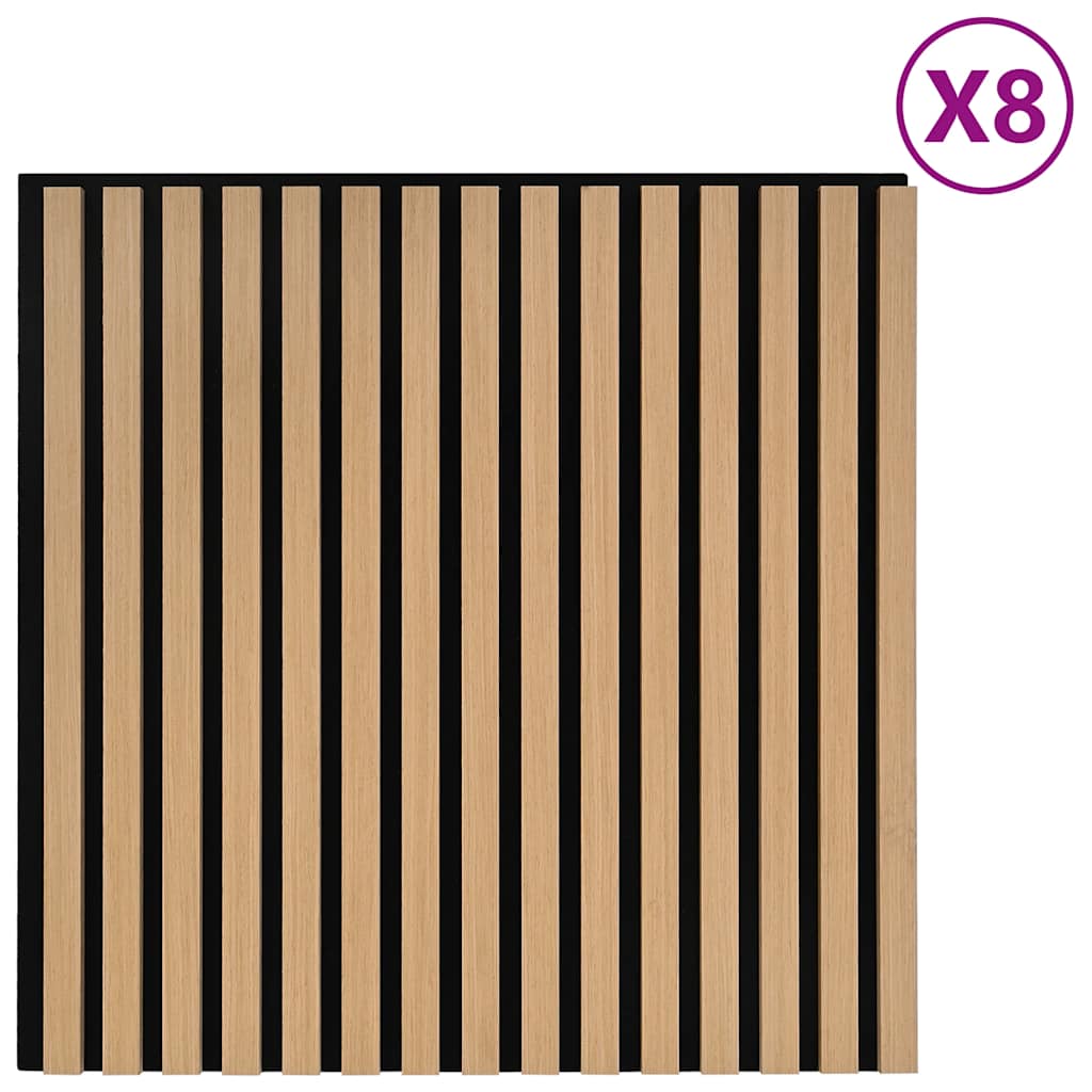 Acoustic Wall Panels, 8 pieces, 60 mm slats, oak veneer
