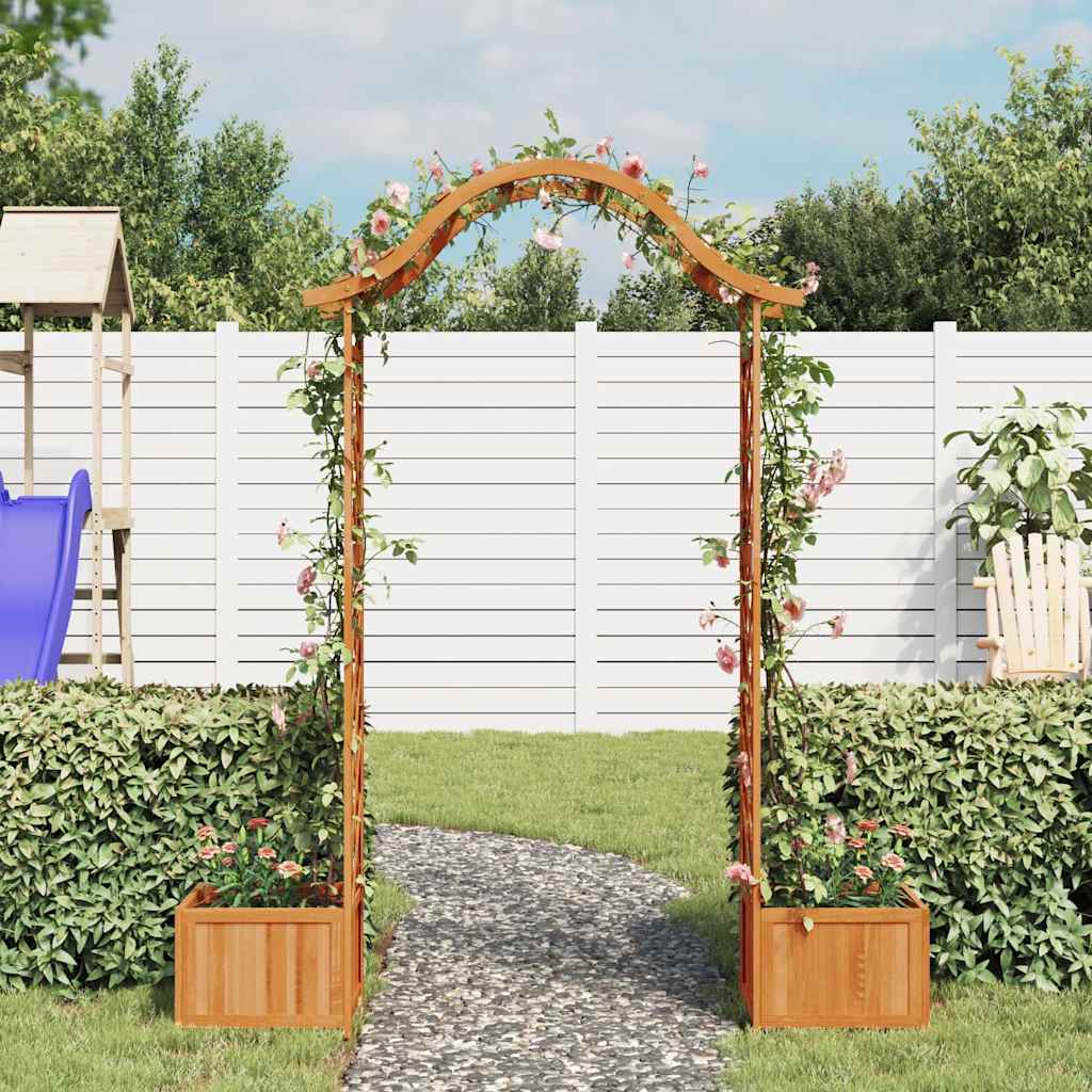 Garden Pergola with Flower Box, Solid Fir Wood,   Garden Pergola