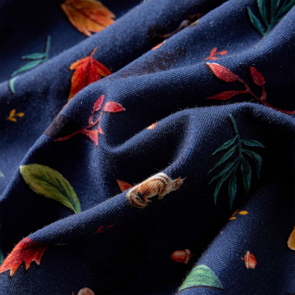 Children's dress with long sleeves, navy blue, size 116