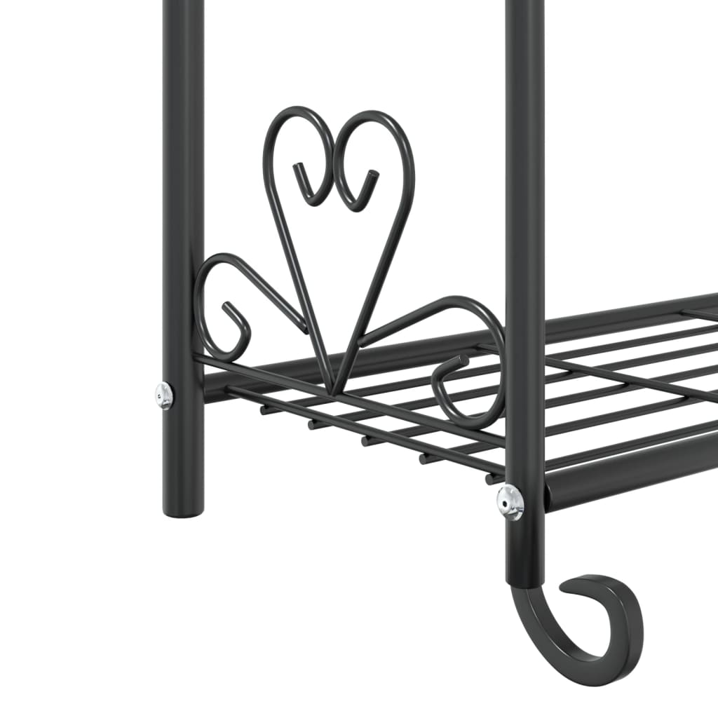 Flower Shelf Black 56x30x96 cm Steel